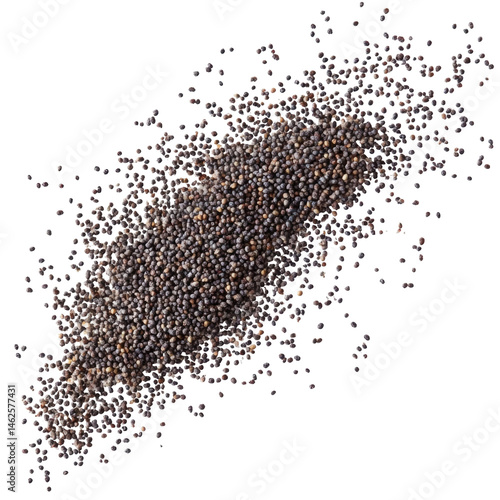 Minced Poppy Seeds isolated on a transparent background