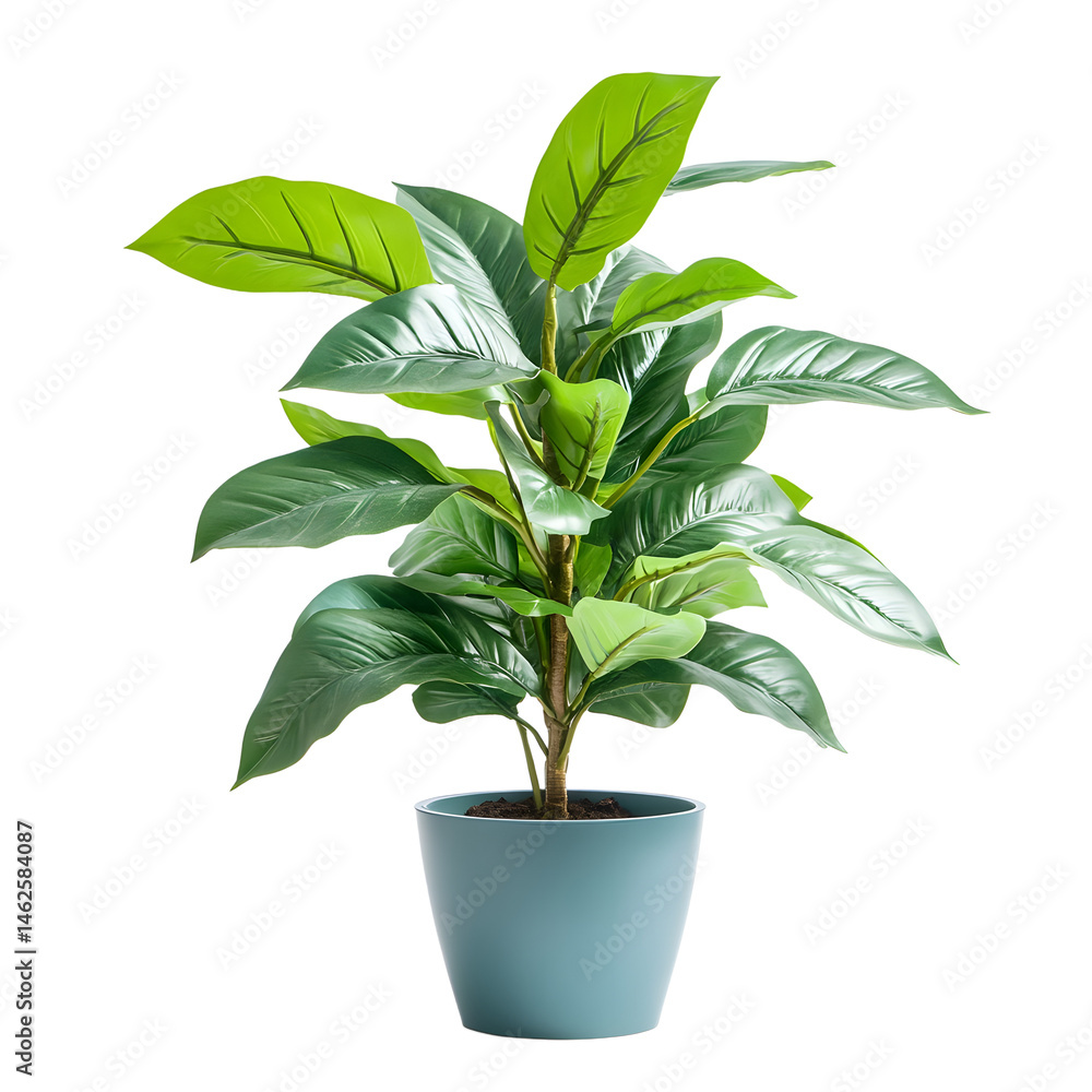 custom made wallpaper toronto digitalVibrant Green Houseplant in Teal Pot, Perfect for Interior Decor