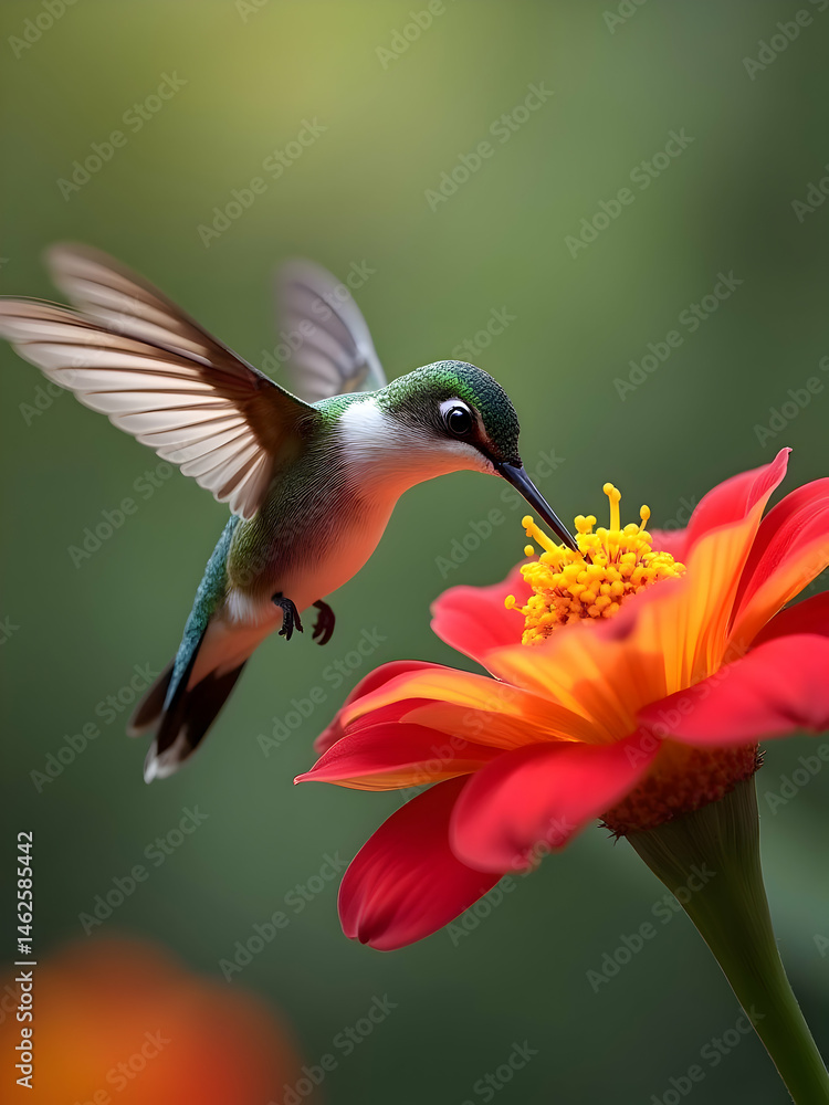 Fototapeta premium hummingbird and flower