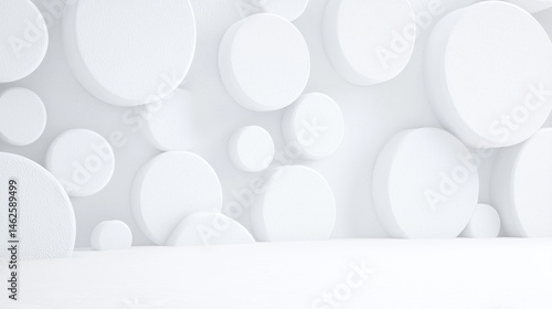 Minimalist white circular design