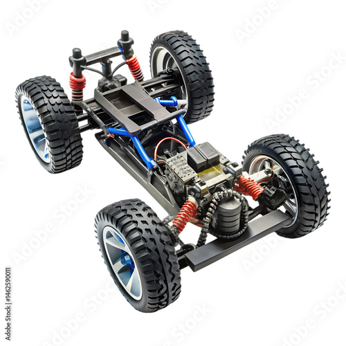 RC Car Chassis HighPerformance Monster Truck Build isolated on transparent background