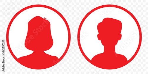 Men and women avatars set. Male and female silhouettes abstract people. User profiles badges. Unknown or anonymous persons. Vector illustration. EPS 10.