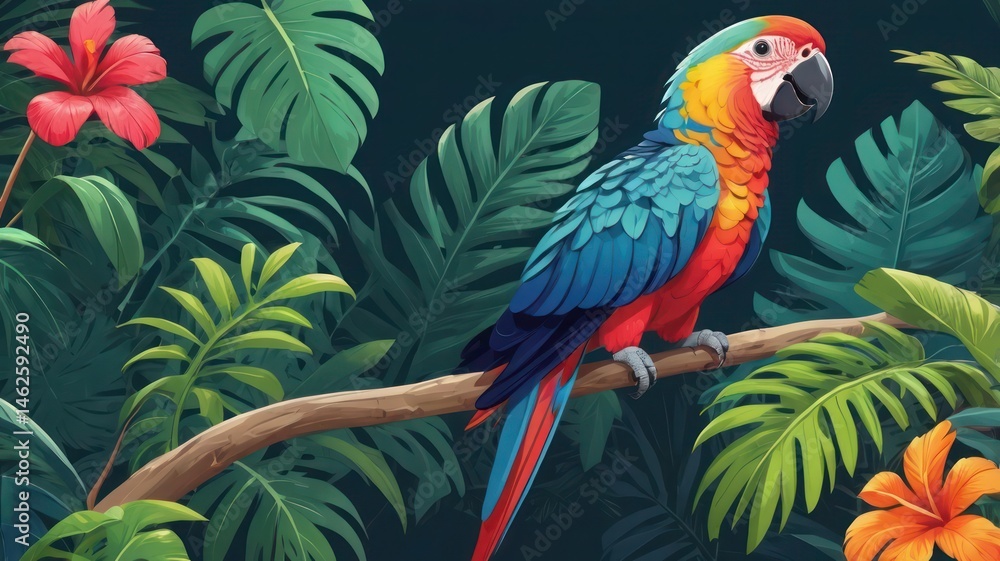 Obraz premium two parrots on a tree