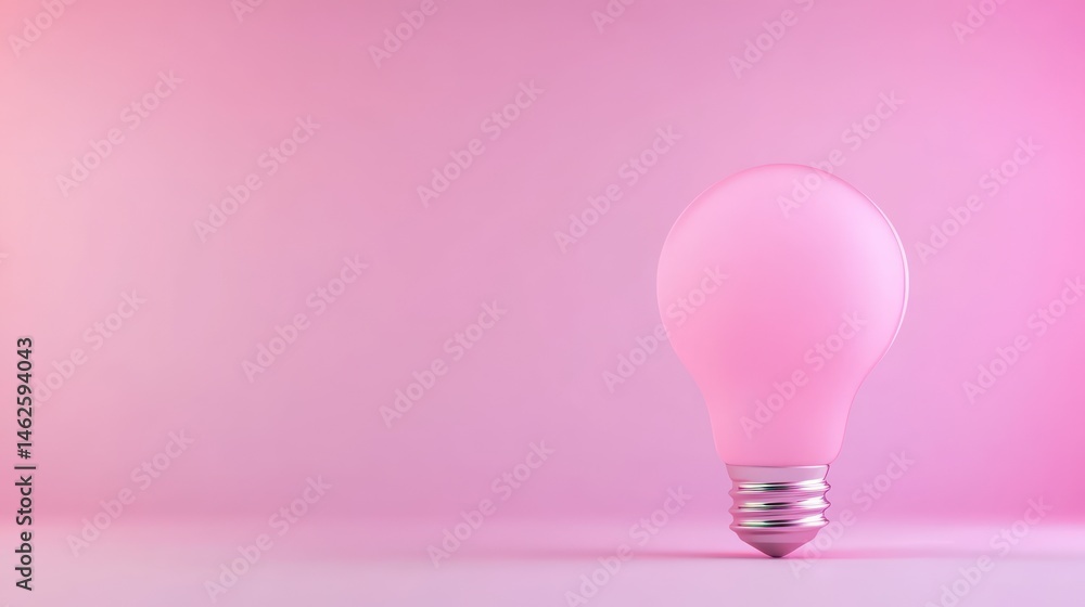 Pink Light Bulb on Pink Background: A Minimalist Concept of Ideas and Innovation Pink Light Bulb on Pink Background: A Minimalist Concept of Ideas and Innovation