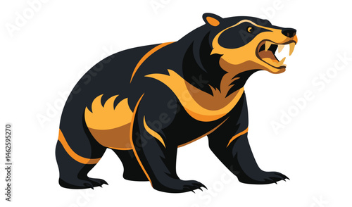 Sun Bear Upright with Prominent Golden Chest Marking