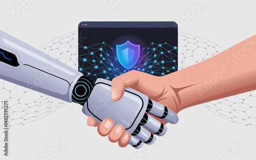 Human and Robot Handshake with Digital Security Shield