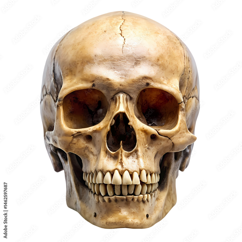 Fototapeta premium Human Skull Anatomy Image isolated on transparent background