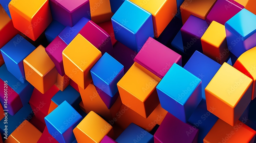 Colorful geometric cube pattern background Colorful geometric cube pattern background
