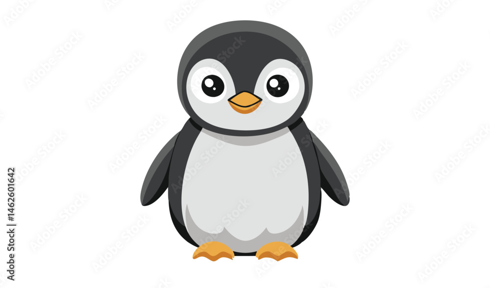 Baby Emperor Penguin Standing Softly on Ice Baby Emperor Penguin Standing Softly on Ice
