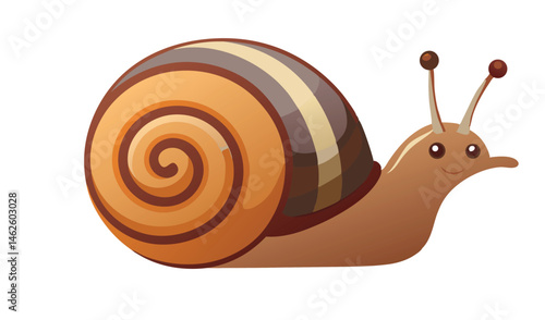 Garden Snail Crawling Slowly Across Moist Ground