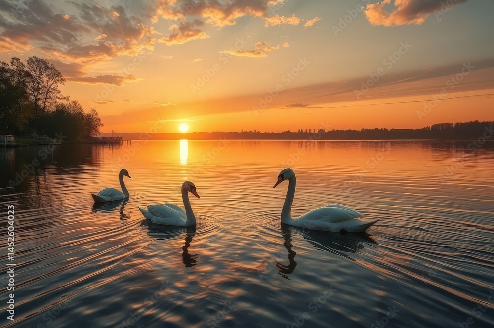 Serene Summer Solstice Lake Scene