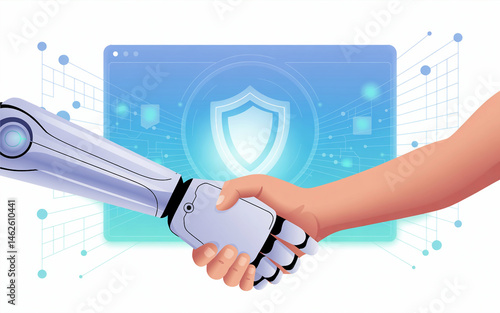 Human and Robot Handshake with Digital Security Shield