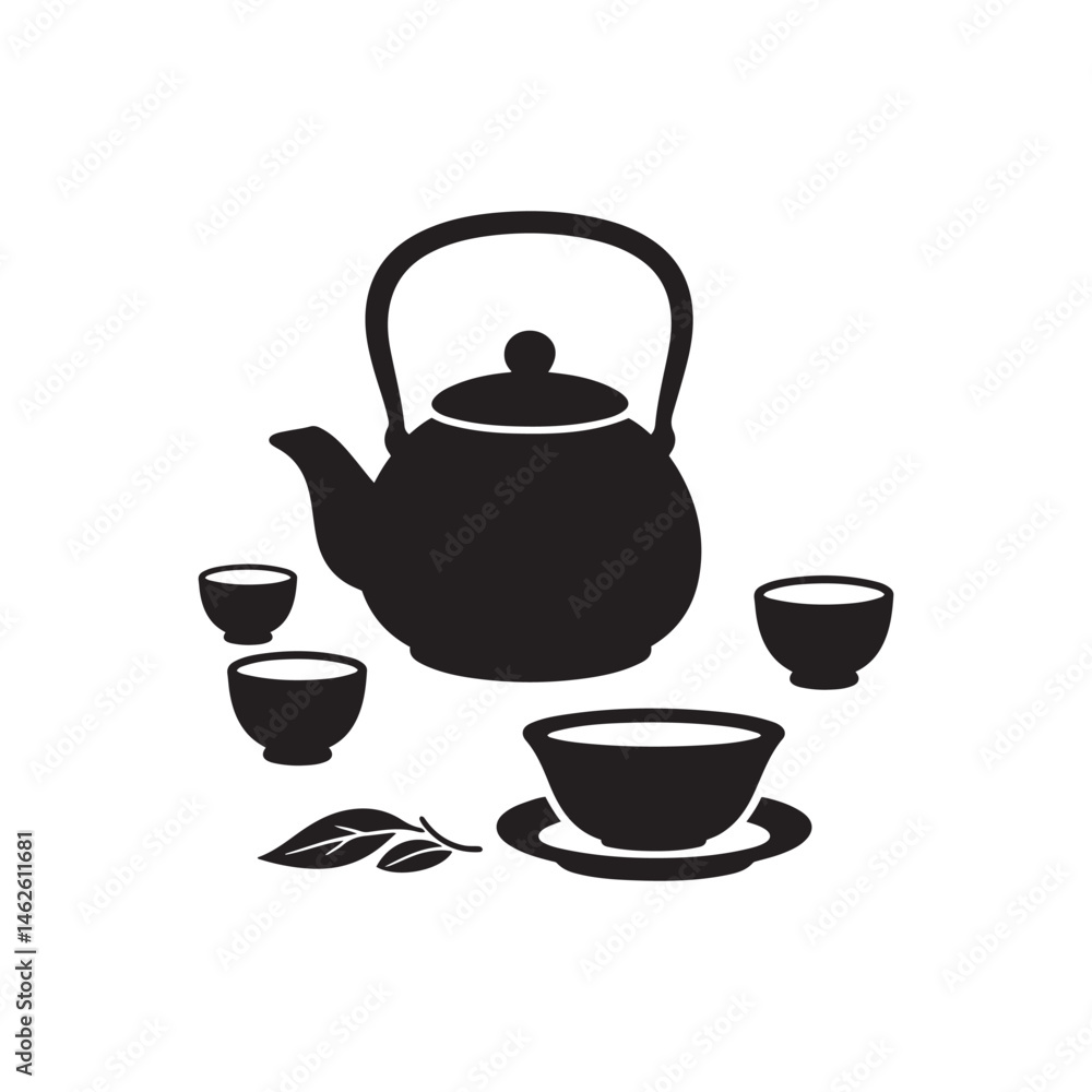 Traditional Teapot and Cups – Minimalist Black and White Line Art with Asian Aesthetic
Traditional Teapot and Cups – Minimalist Black and White Line Art with Asian Aesthetic