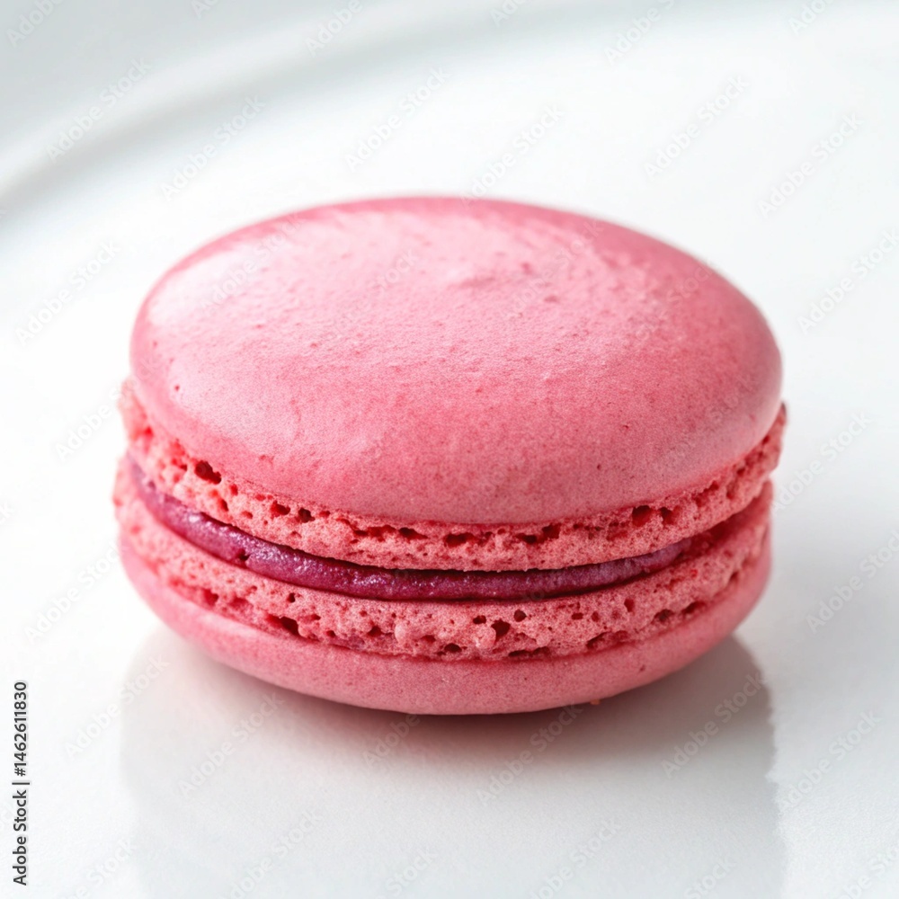 a single vibrant macaron placed on a pristine whit a single vibrant macaron placed on a pristine whit