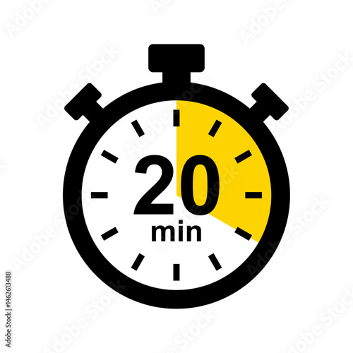 Stopwatch icon. 20 min timer
