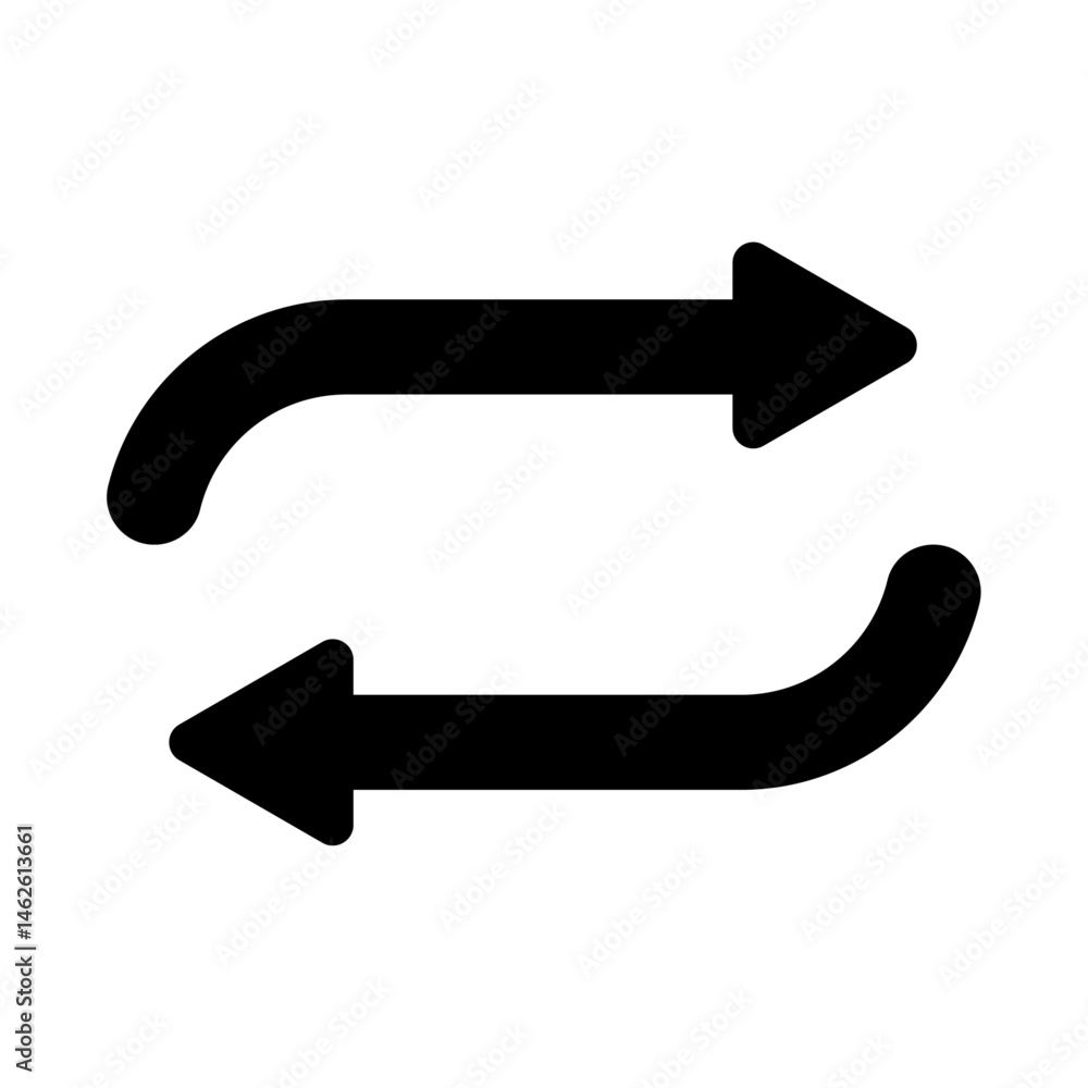 Refresh icon, repeat and reload arrow icon symbol convert button vector illustration. 