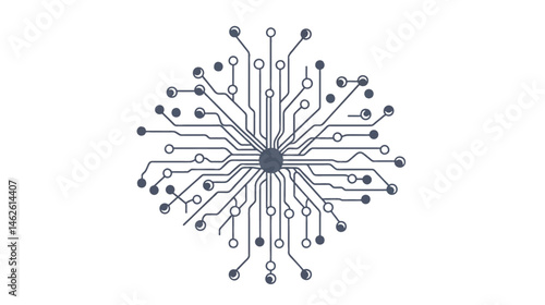 Futuristic Circuit Board with Microchip for Technology and Digital Innovation Design
