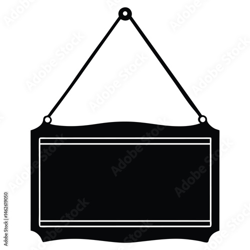 hanging wooden Silhouette notice board vector art illustration