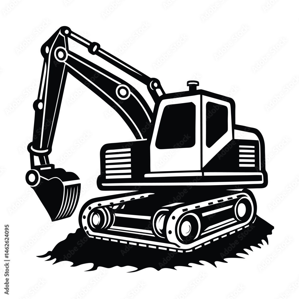 a excavator illustration background vector art silhouette a excavator illustration background vector art silhouette