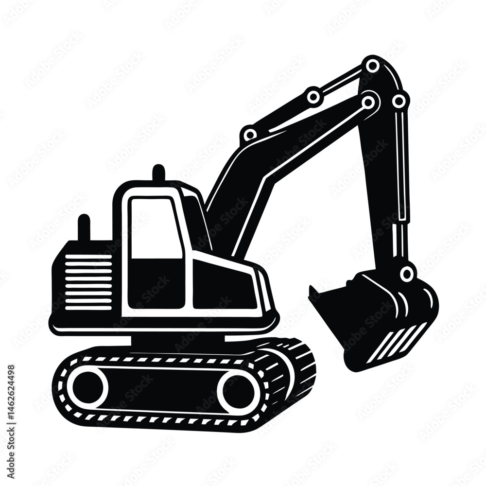 a excavator illustration background vector art silhouette a excavator illustration background vector art silhouette
