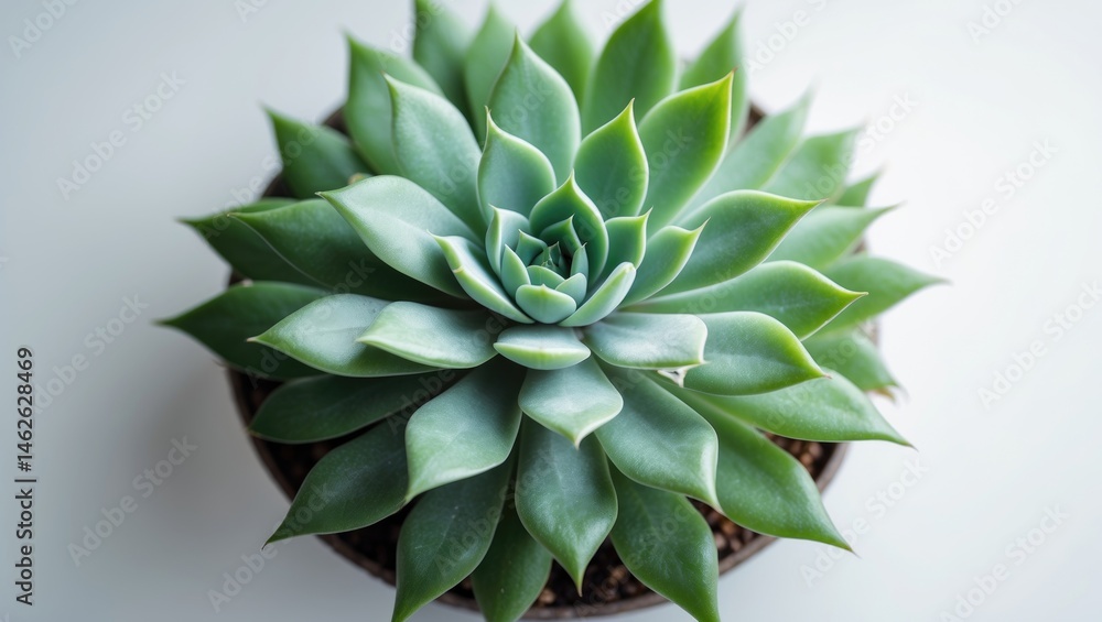 Isolated succulent plant seen from above on white background Isolated succulent plant seen from above on white background