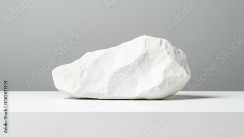 Sculptural white stone, smooth and weighty