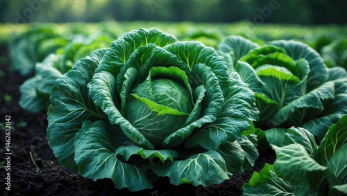 Wallpaper Mural Fresh savoy cabbage plant in natural field setting Torontodigital.ca