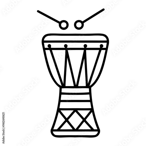 Traditional bombo drum, festive mood, used in celebrations, on a white background