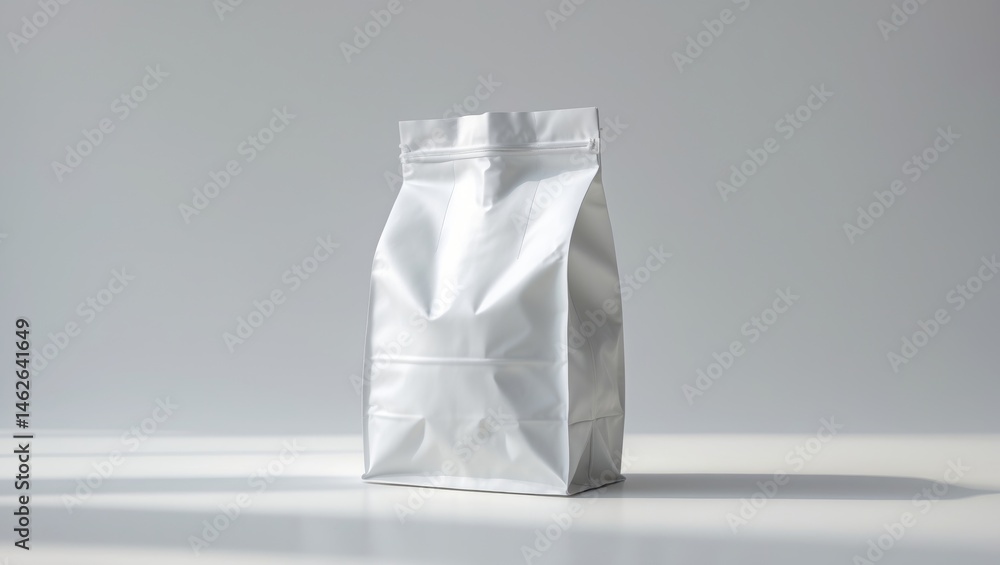 Blank snack paper bag package shown from the front on a white background Blank snack paper bag package shown from the front on a white background