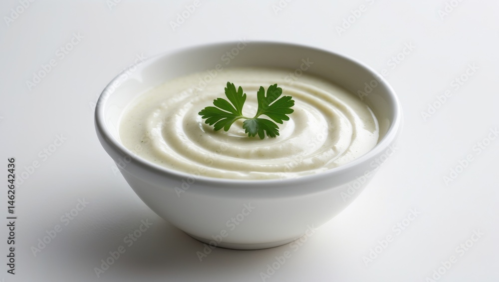 Homemade tzatziki sauce with herbs served in a bowl Homemade tzatziki sauce with herbs served in a bowl