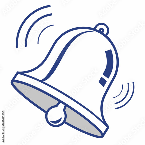 Stylized ringing bell vector illustration, clear design for notifications, alerts, and communication purposes