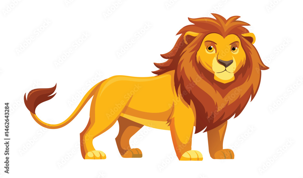 Obraz premium Regal Lion Aslan with Shimmering Golden Mane