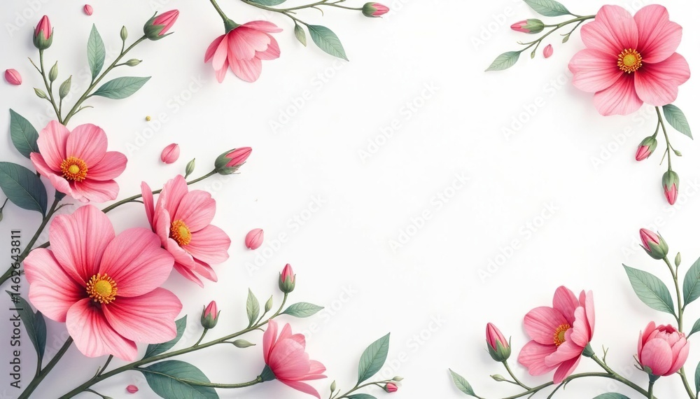 Fototapeta premium Delicate, small-scale floral print on white background, subtle, pattern, white