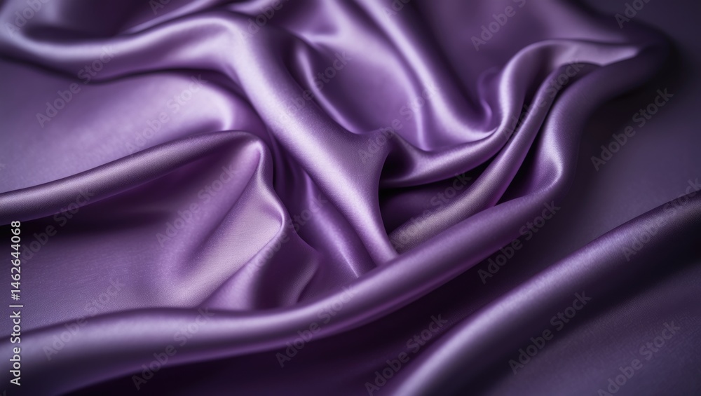 Obraz premium Elegant textile background featuring gentle flow and smooth, satin-like texture in rich purple tones