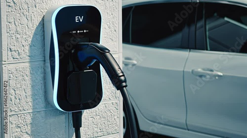 Electric Car Charging at Home Station