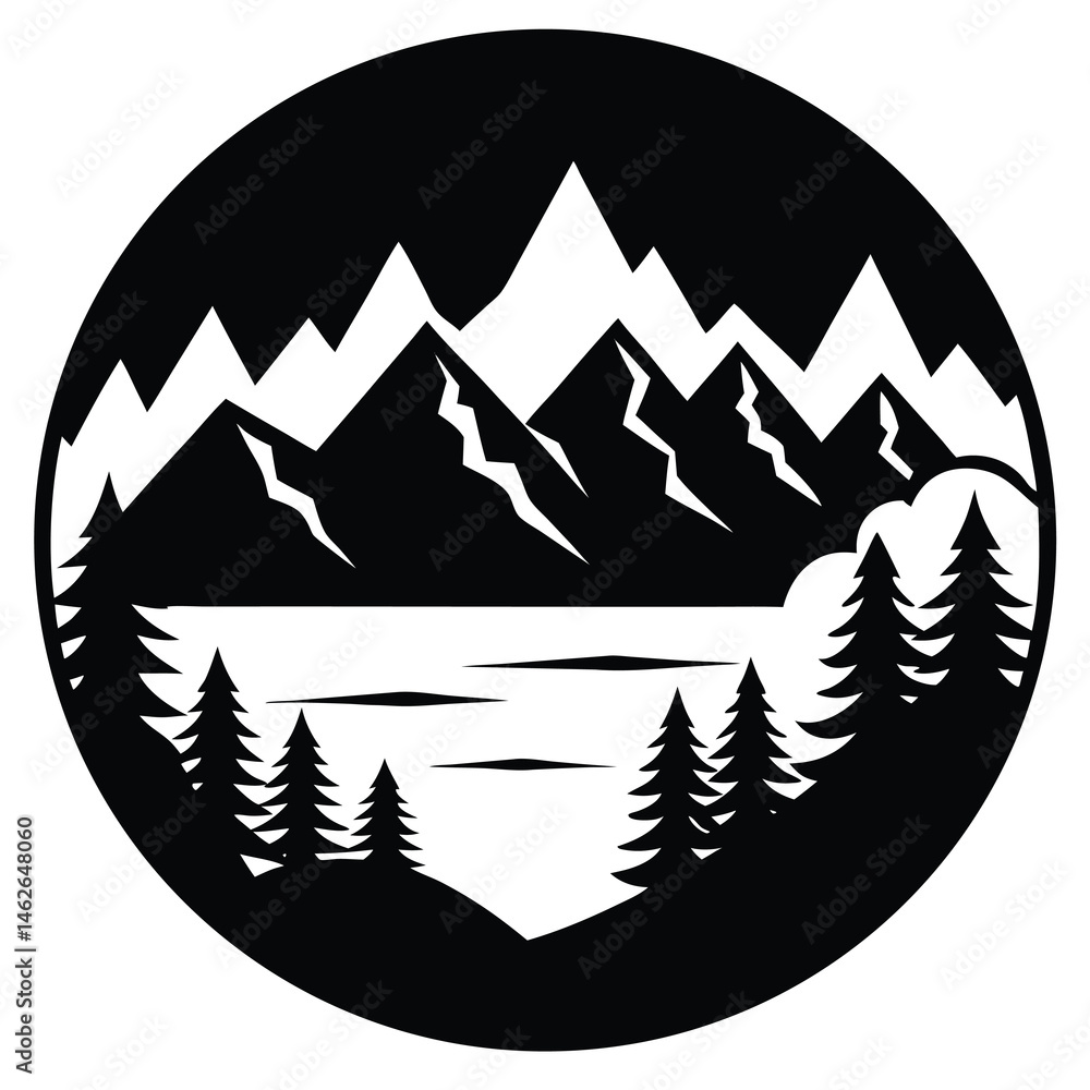 Obraz premium mountain icon vector illustration