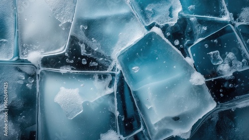 Textured cold ice block pattern on wall or backdrop