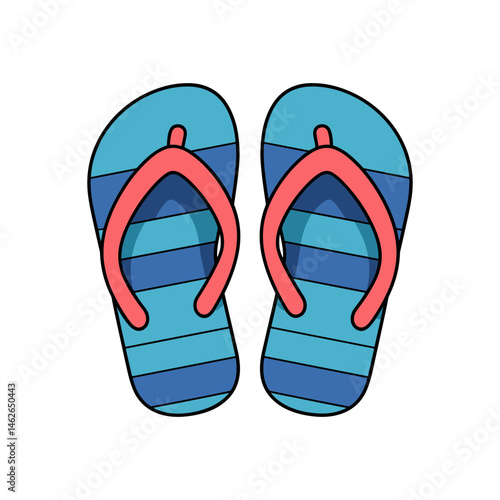 Summer Sandals: A vibrant pair of sandals featuring a captivating array of colors, evoking the warmth of summer days and the relaxation of seaside leisure.
