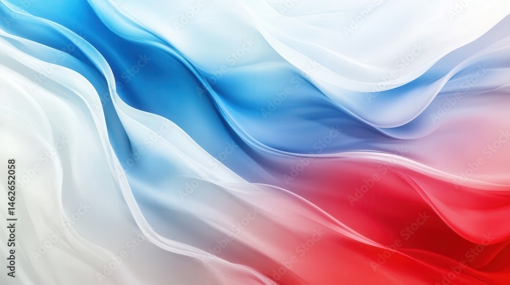 Obraz premium Abstract wave pattern with red white and blue hues background