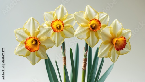 Wallpaper Mural Close-up Studio Image of Daffodil Flowers on a Background, Featuring Large Depth of Field (DOF) Macro, Signifying Self-love and Respect Torontodigital.ca