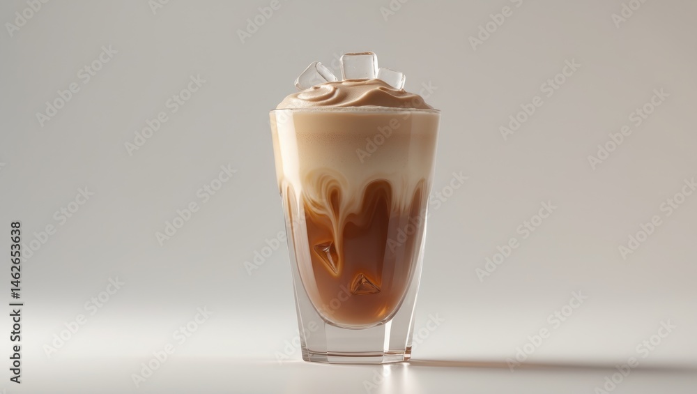 Iced chai tea latte shown against a plain background Iced chai tea latte shown against a plain background