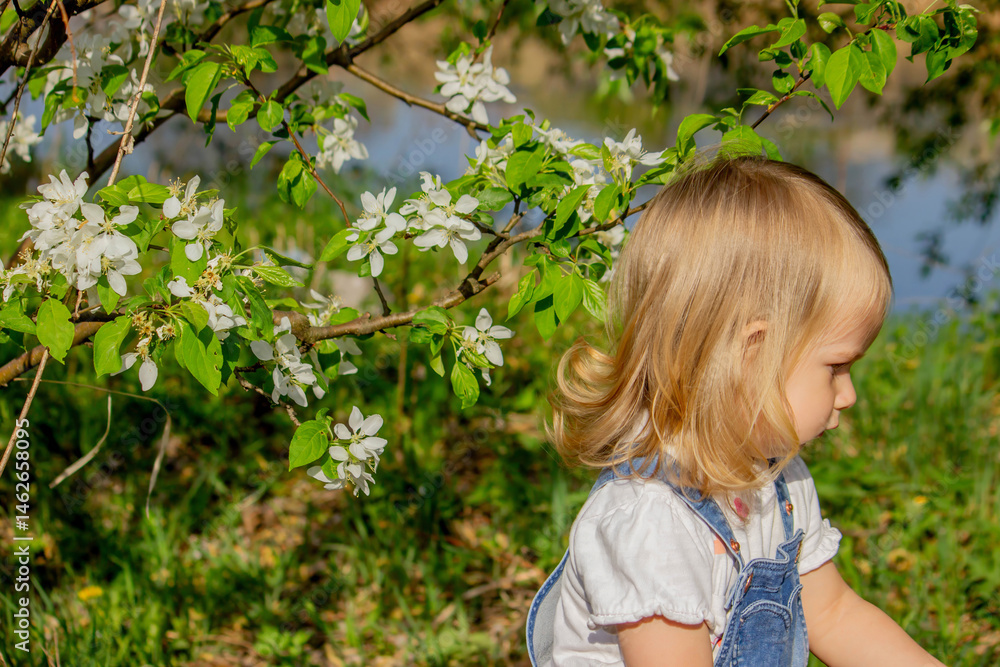 a little girl who is allergic to tree blossoms a little girl who is allergic to tree blossoms