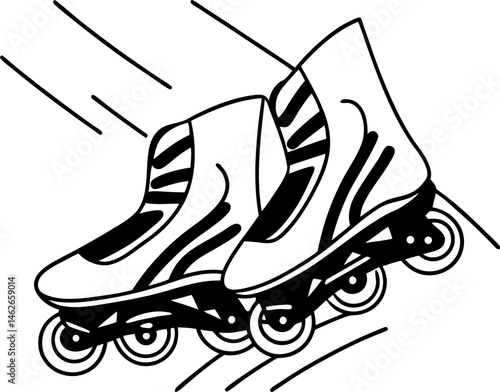 Inline Skates Illustration in Motion