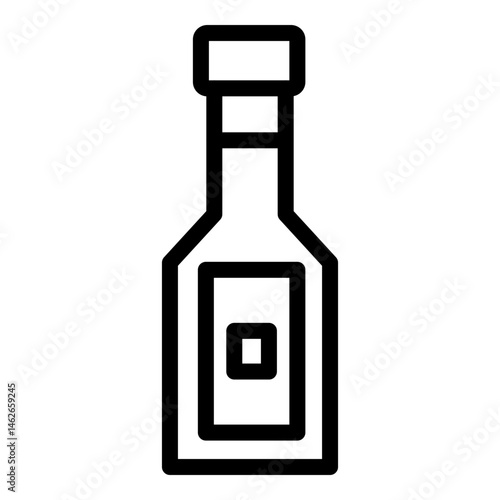 Tequila Bottle Vector Line Icon Design