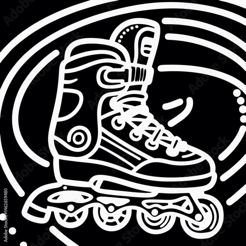 Inline Skates Illustration in Motion