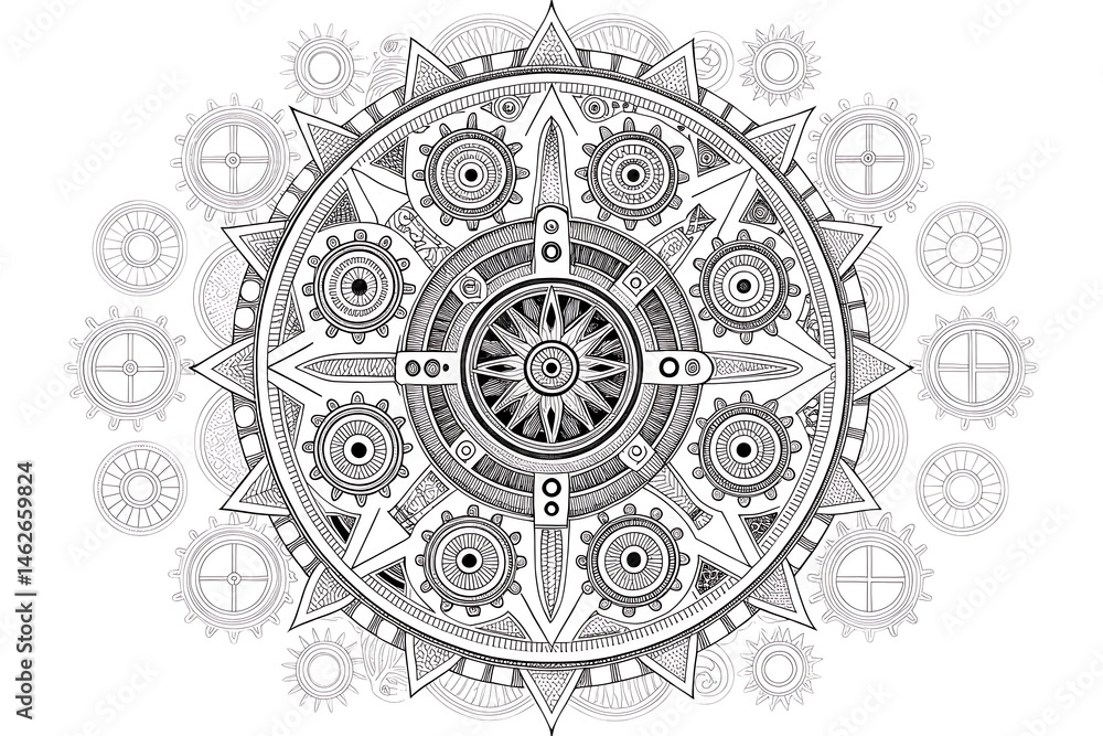 Obraz premium mandala abstract floral background