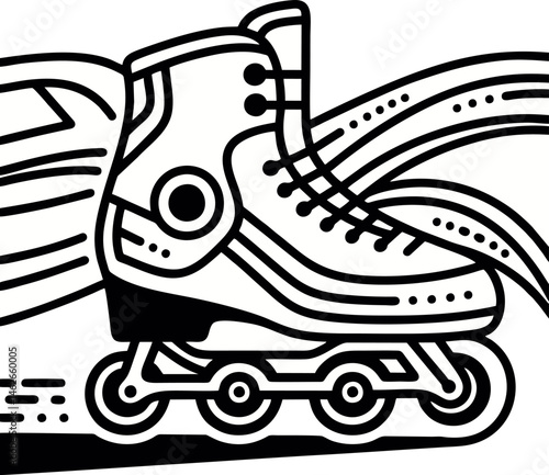 Inline Skates Illustration in Motion