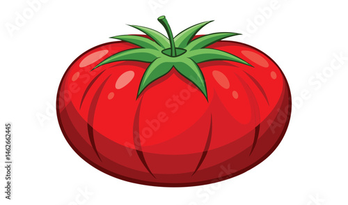 Gigantic Tomato Glowing with Rich Red Color