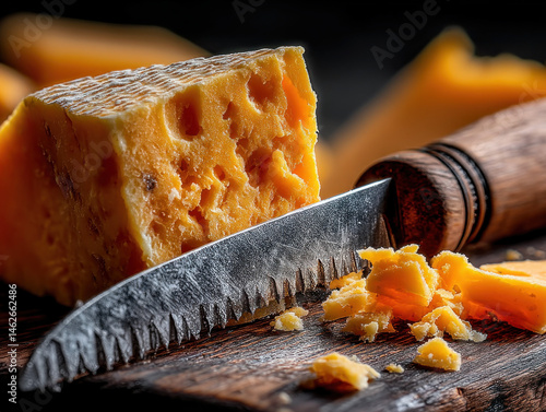 A slice of sharp cheddar ch...