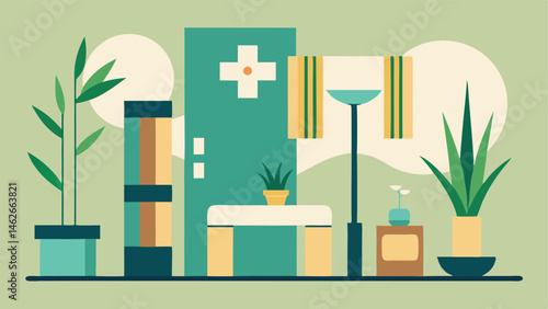 NatureInspired Decor Elements of nature such as potted plants and bamboo accents incorporated into the clinics design to enhance the relaxing environment.
